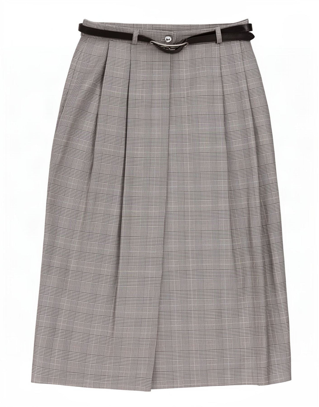 Vintage Womens Wrap Skirt UK 10 Small W27 Grey Houndstooth Polyester