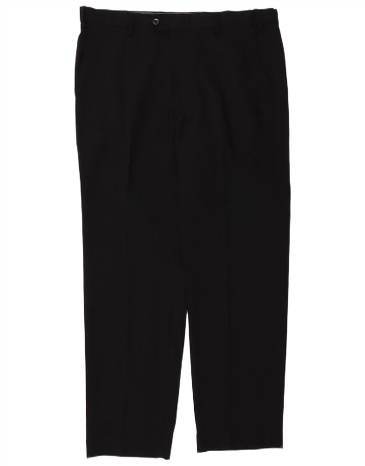 Marks & Spencer Mens Regular Fit Straight Suit Trousers W36 L31 Black