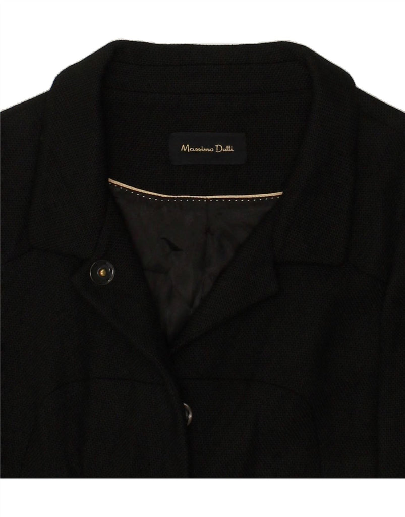 MASSIMO DUTTI Womens Overcoat EU 38 Medium Black Cotton | Vintage Massimo Dutti | Thrift | Second-Hand Massimo Dutti | Used Clothing | Messina Hembry 