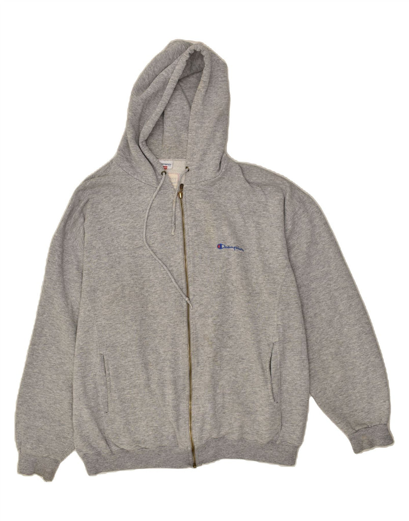 CHAMPION Mens Zip Hoodie Sweater 2XL Grey Cotton | Vintage Champion | Thrift | Second-Hand Champion | Used Clothing | Messina Hembry 