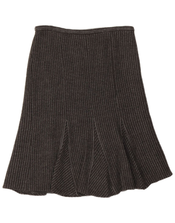 Gerry Weber Womens A-Line Skirt UK 14 Large W32 Grey Pinstripe Wool