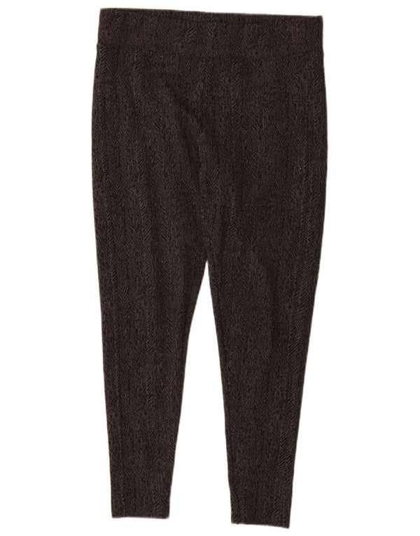 Marks & Spencer Womens Leggings UK 12 Medium Grey Herringbone Polyester