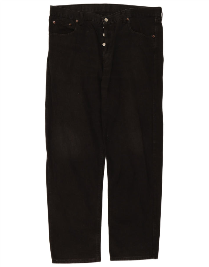 Rifle Mens Straight Jeans W40 L31 Black Cotton