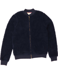 BODEN Girls Fleece Jacket 13-14 Years Small Navy Blue Polyester