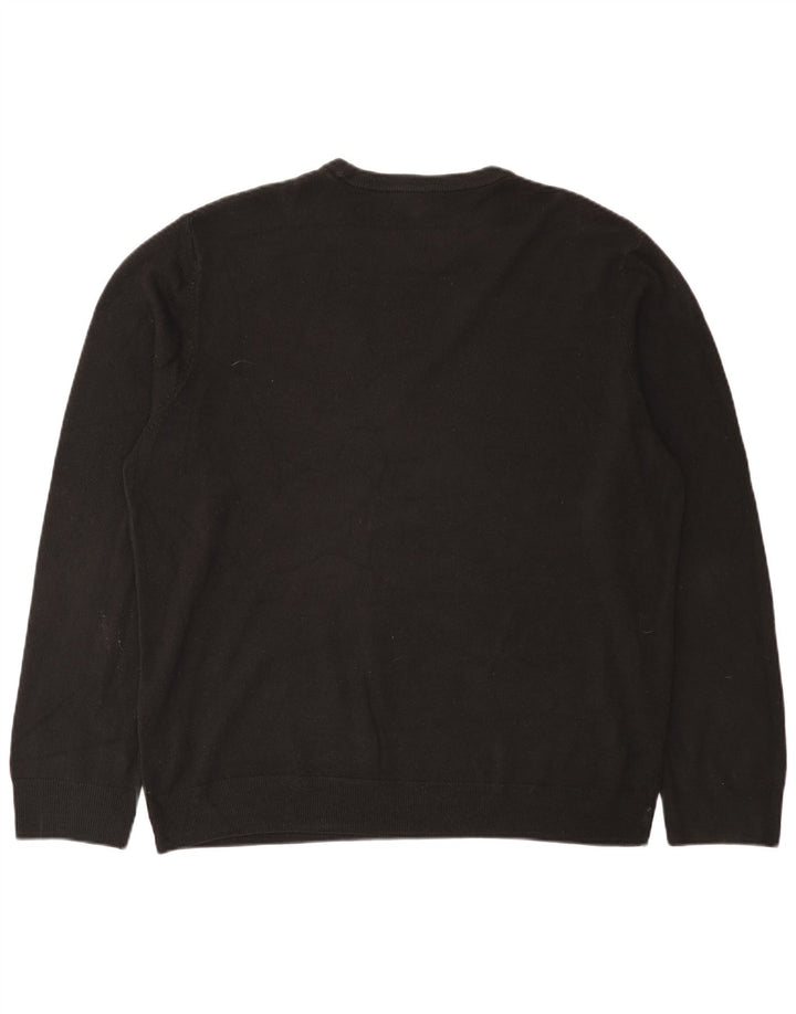 Marks & Spencer Mens Crew Neck Jumper Sweater 2XL Black Acrylic