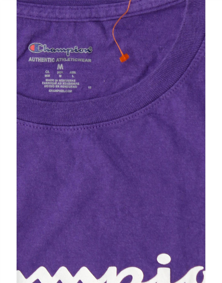 CHAMPION Mens Graphic T-Shirt Top Medium Purple Cotton Vintage Champion and Second-Hand Champion from Messina Hembry 