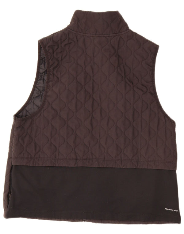 Nike Womens Quilted Gilet UK 16 Large Black Polyester