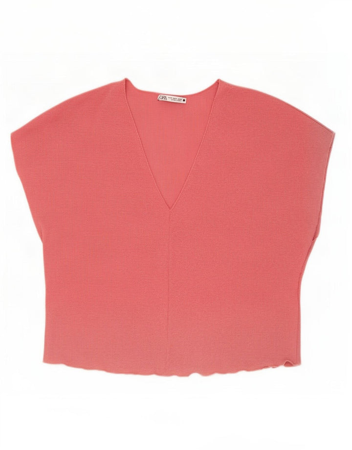 Zara Womens Blouse Top UK 14 Medium Pink