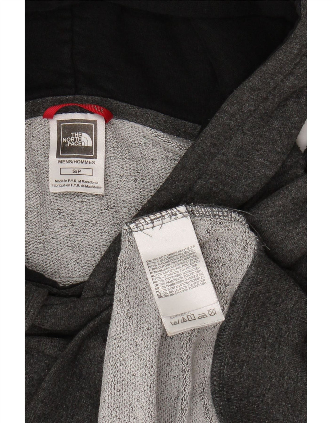 THE NORTH FACE Mens Graphic Hoodie Jumper Small Grey Cotton