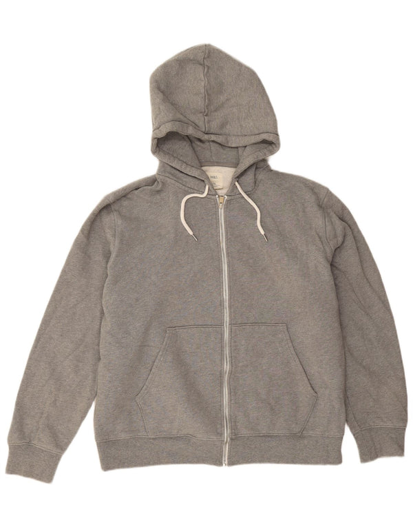 Marks & Spencer Mens Zip Hoodie Sweater 2XL Grey Cotton