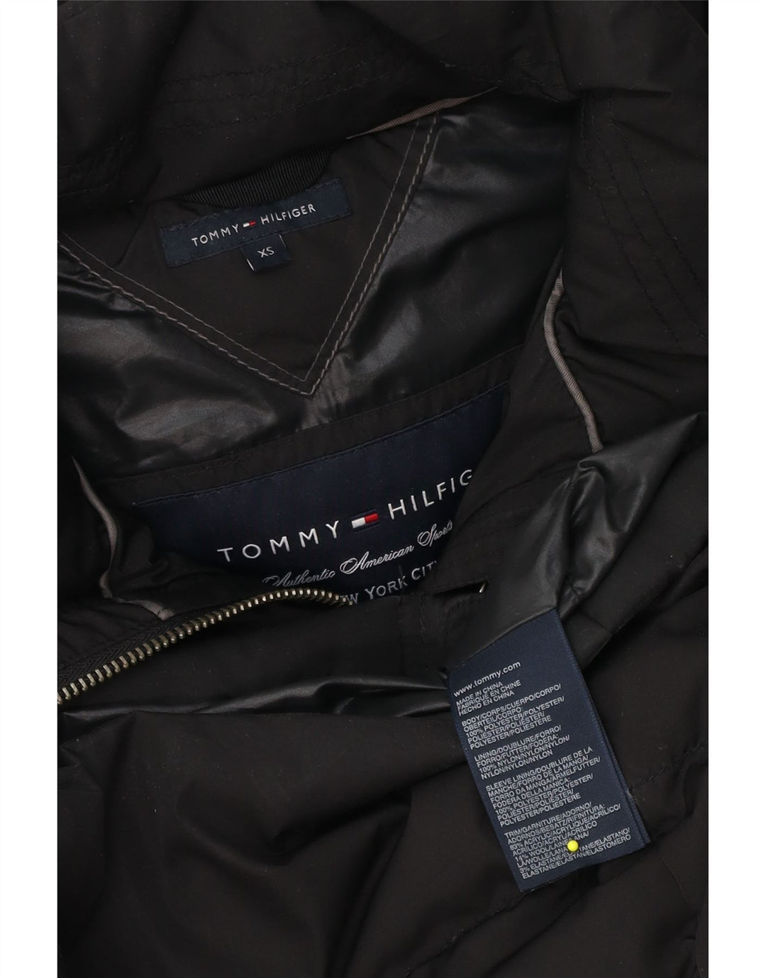 Tommy Hilfiger Womens Oversized Hooded Padded Jacket UK 6 XS Black