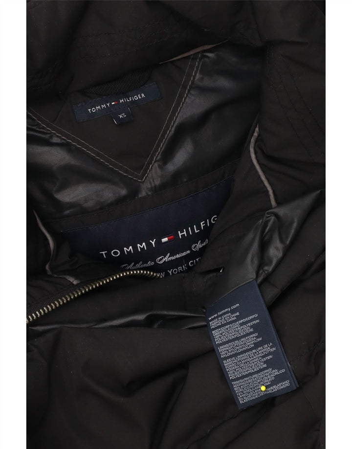Tommy Hilfiger Womens Oversized Hooded Padded Jacket UK 6 XS Black
