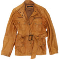 Zara Womens Leather Jacket UK 18 XL Beige