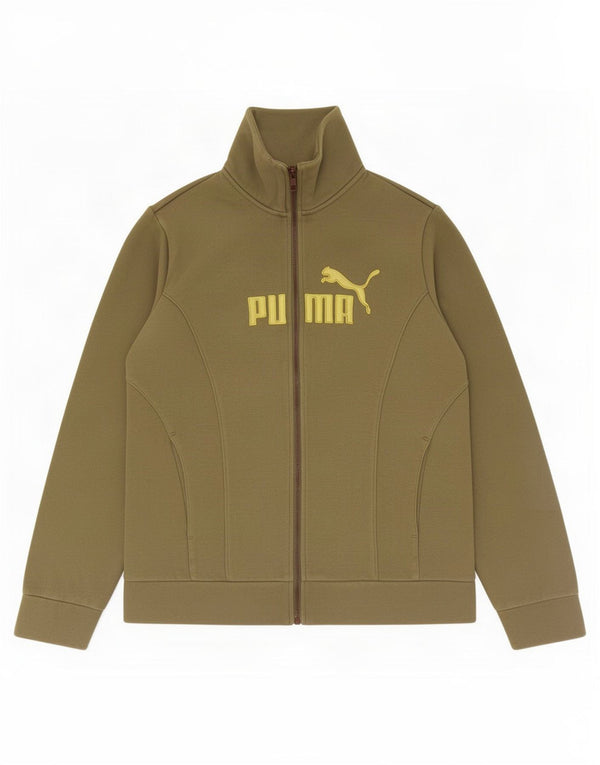 Puma Boys Graphic Tracksuit Top Jacket 13-14 Years Khaki Cotton