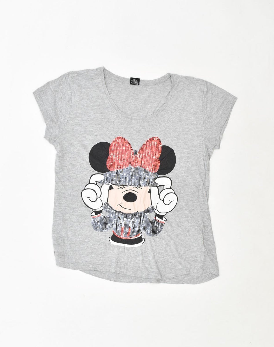 DISNEY Womens Graphic T-Shirt Top UK 16 Large/ UK 18 XL Grey