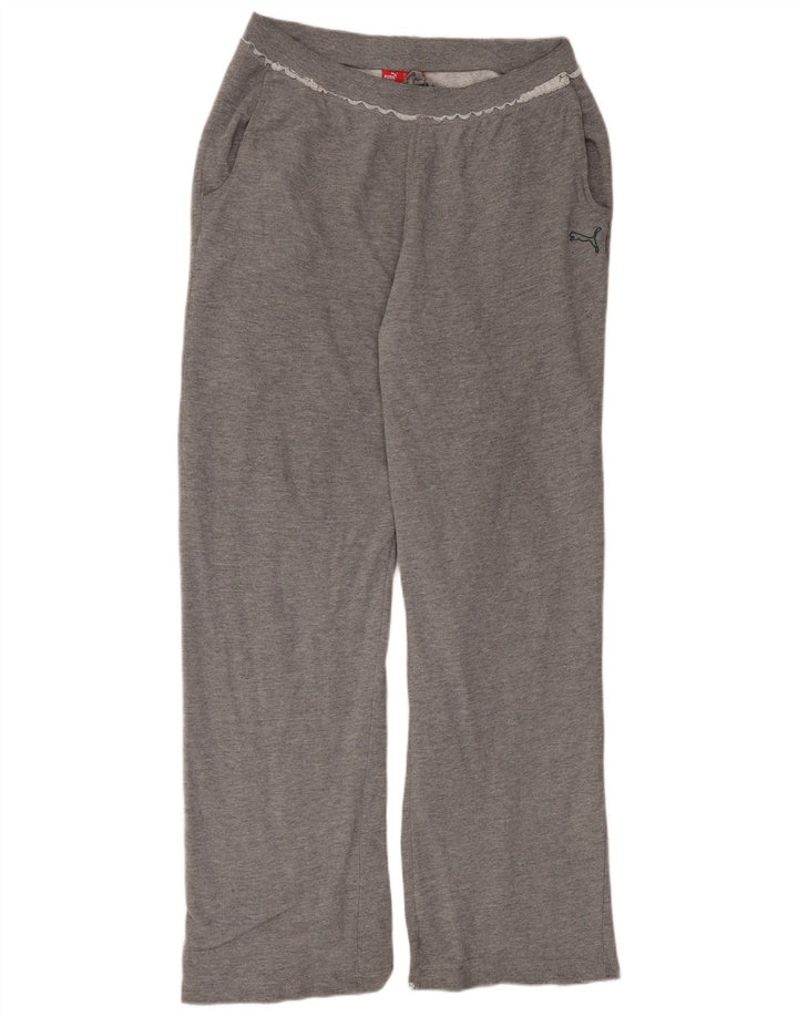 Puma Womens Tracksuit Trousers UK 16 Large  Grey Cotton