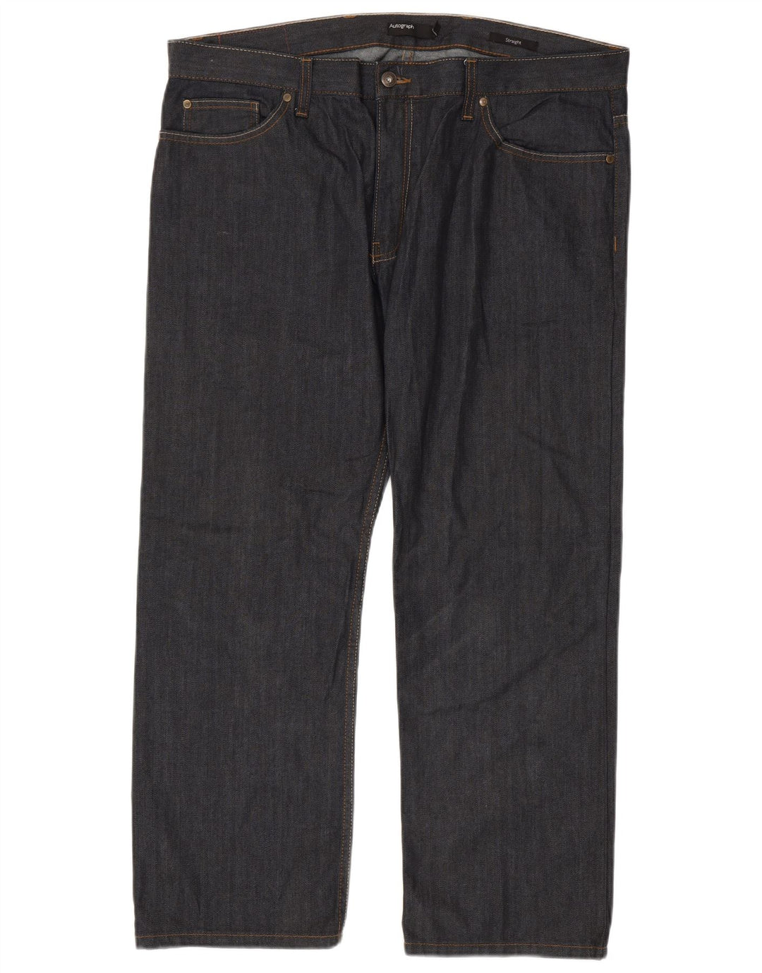 Marks & Spencer Mens Straight Jeans W40 L29 Navy Blue Cotton