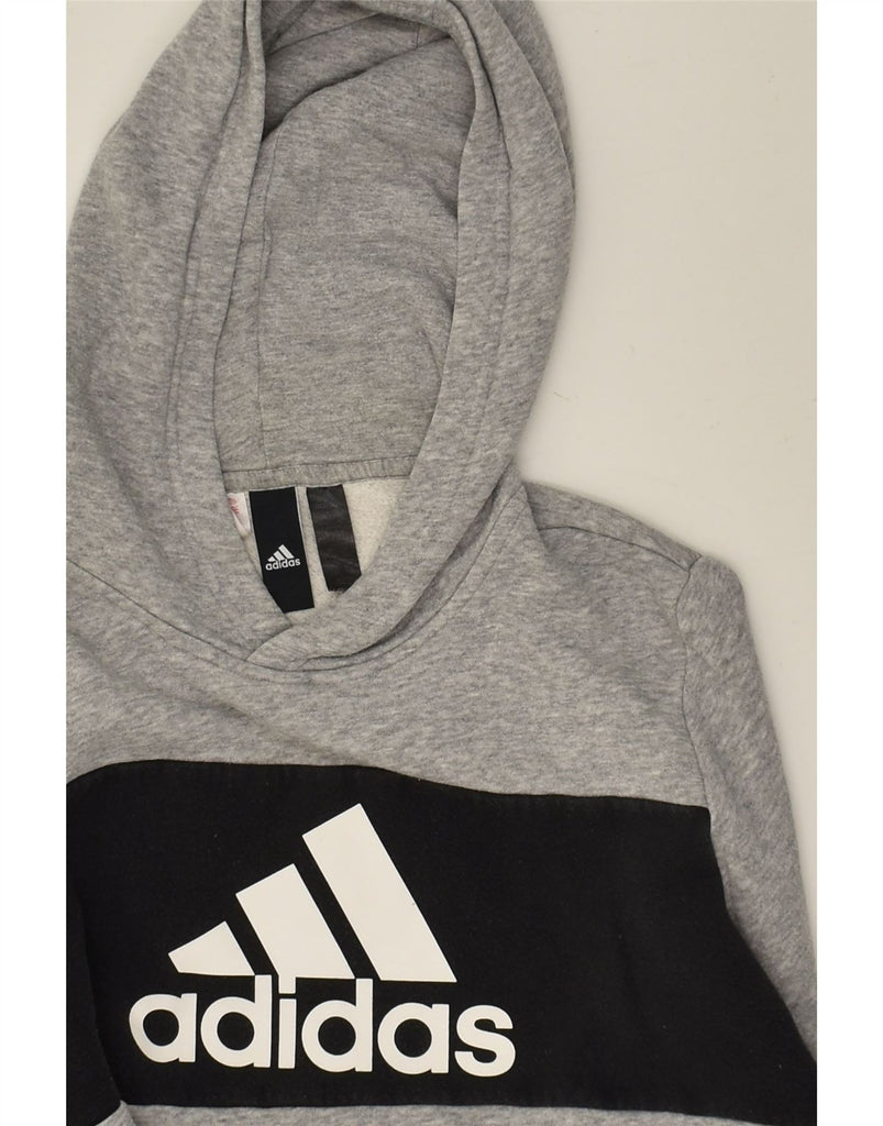 ADIDAS Boys Graphic Hoodie Jumper 13-14 Years Grey Cotton | Vintage Adidas | Thrift | Second-Hand Adidas | Used Clothing | Messina Hembry 