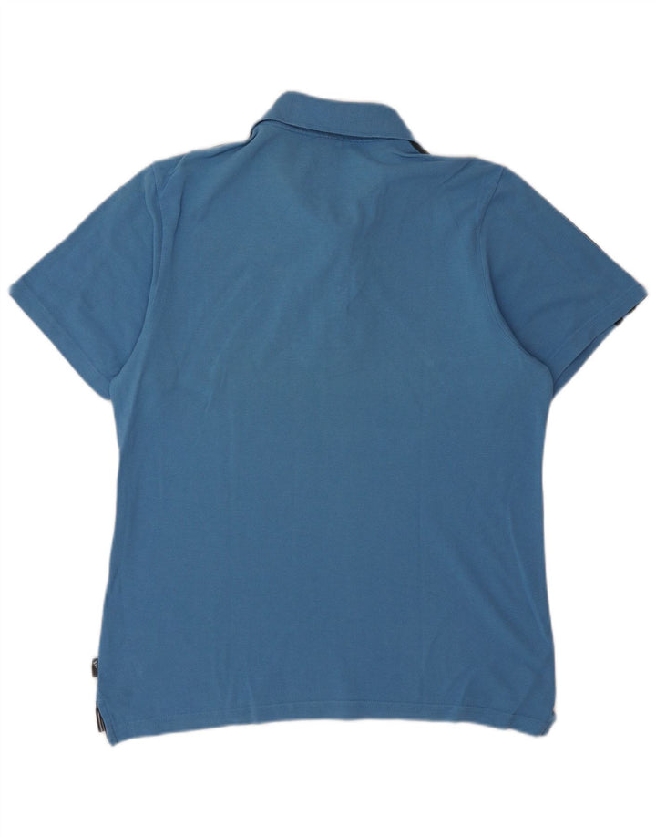 ADIDAS Mens Polo Shirt Medium Blue Cotton