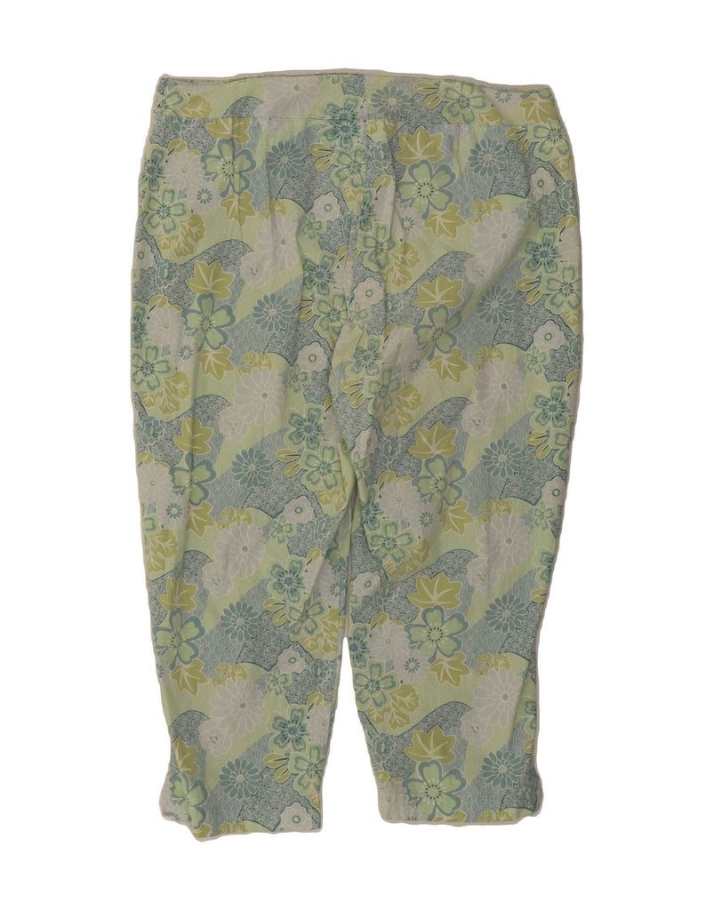 MOSSIMO Womens Slim Capri Trousers US 20 3XL W40 L24 Green Floral Cotton Vintage Mossimo and Second-Hand Mossimo from Messina Hembry 