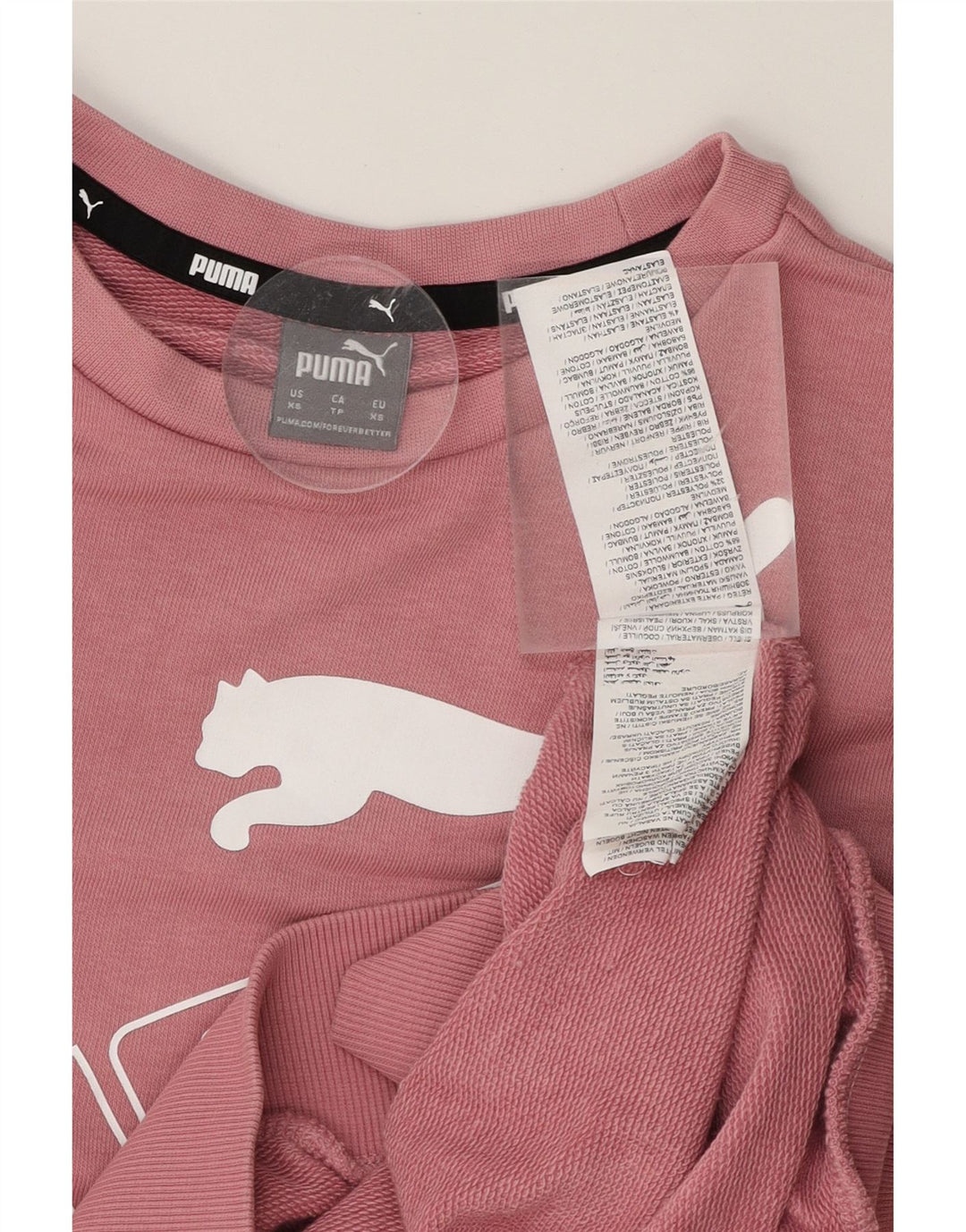 PUMA Mens Graphic Sweatshirt Jumper XS Pink Cotton Vintage Puma and Second-Hand Puma from Messina Hembry 