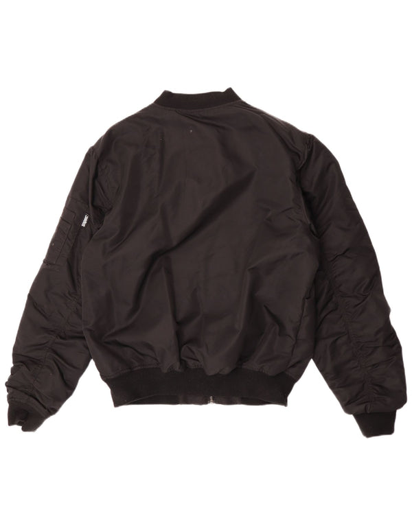 Snipes Mens Loose Fit Flight Aviator Jacket UK 36 Small Black Polyamide