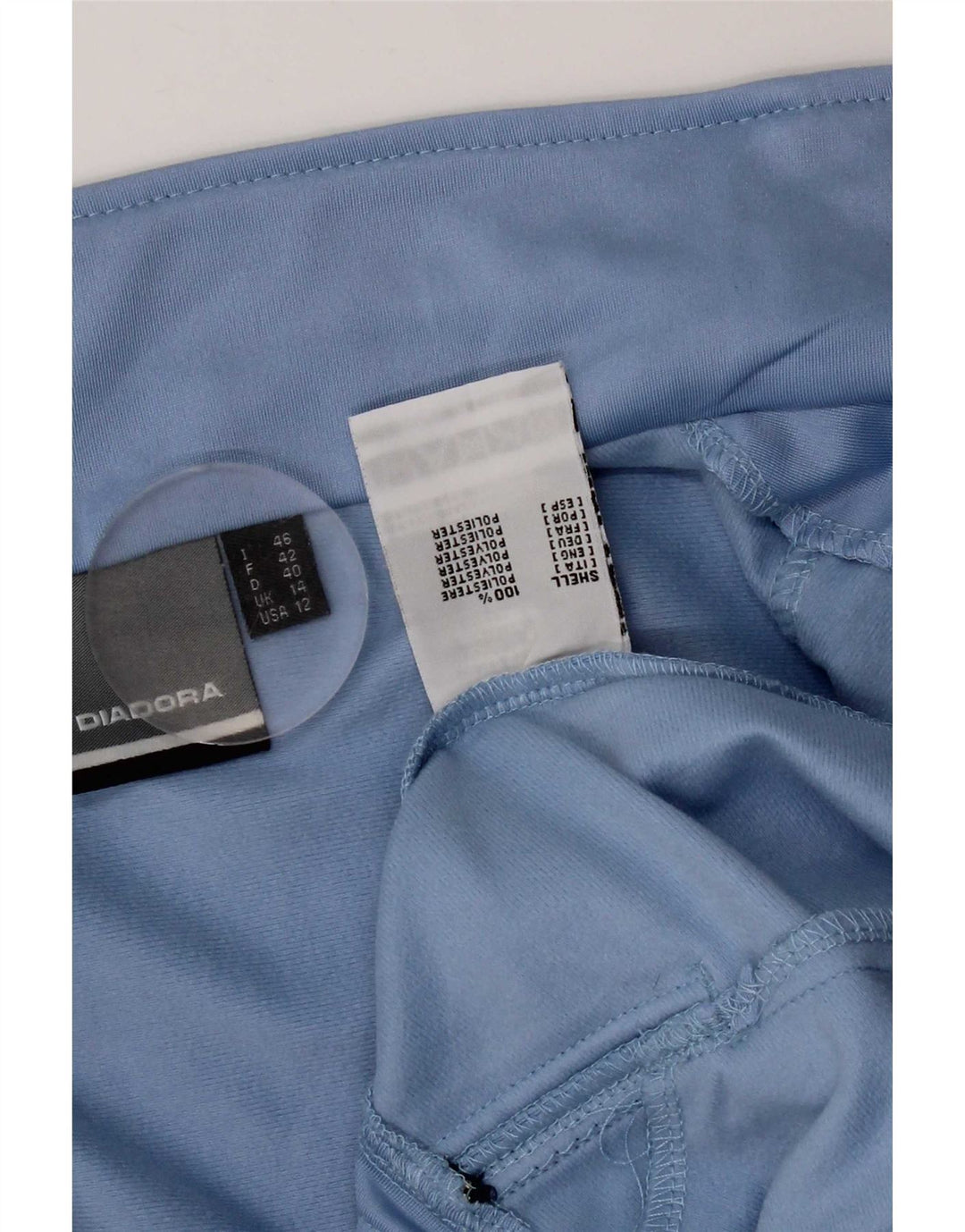 Diadora Womens Tracksuit Top Jacket UK 14 Large Blue Polyester