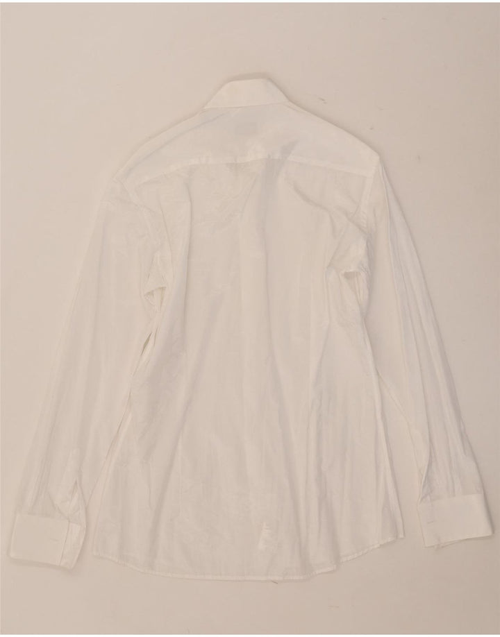 Carlo Pignatelli Mens Shirt Size 38 15 Medium White Polyester