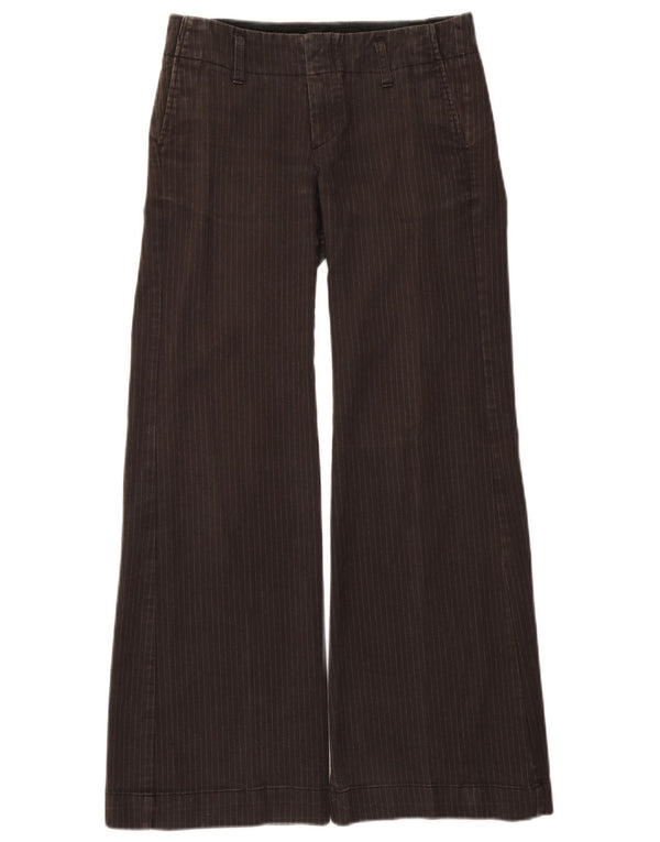 Gap Womens Flare Chino Trousers US 4 Small W28 L30 Brown Pinstripe