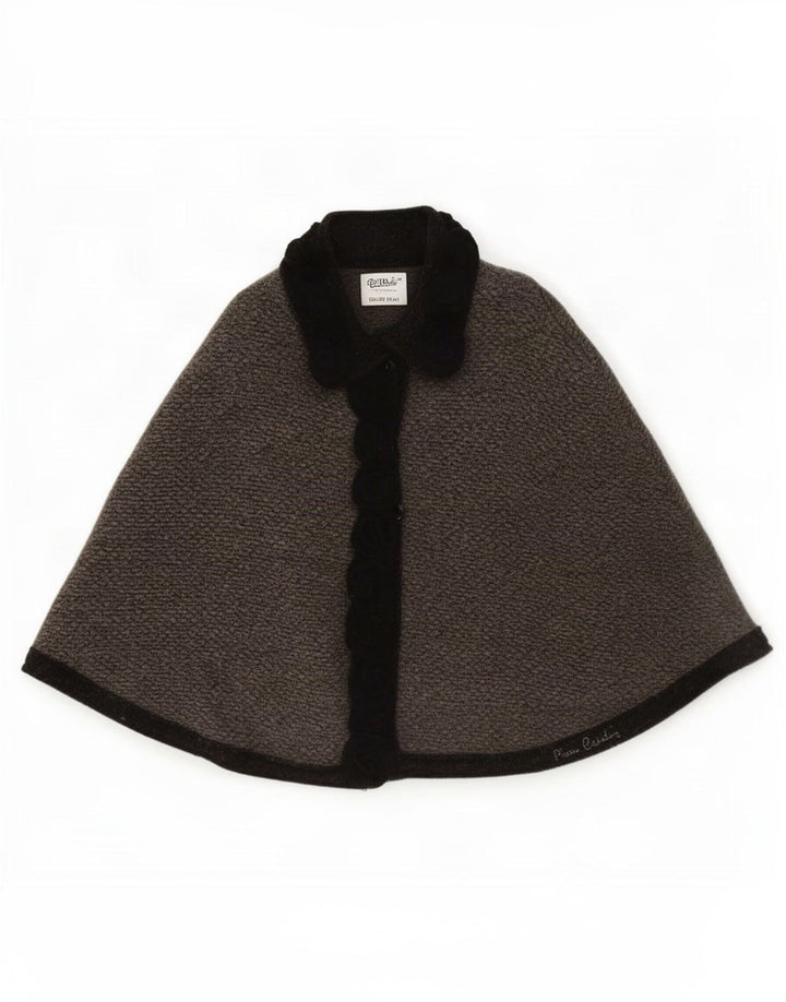 Pierre Cardin Womens Poncho Coat One Size Grey Wool