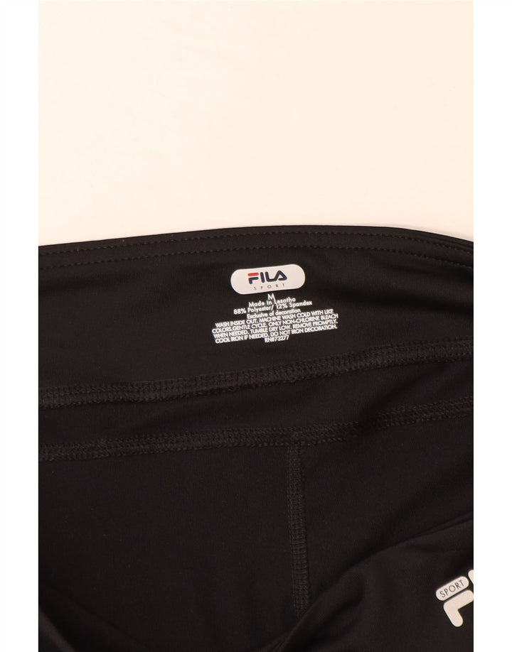 FILA Womens Capri Leggings UK 14 Medium  Black Polyester