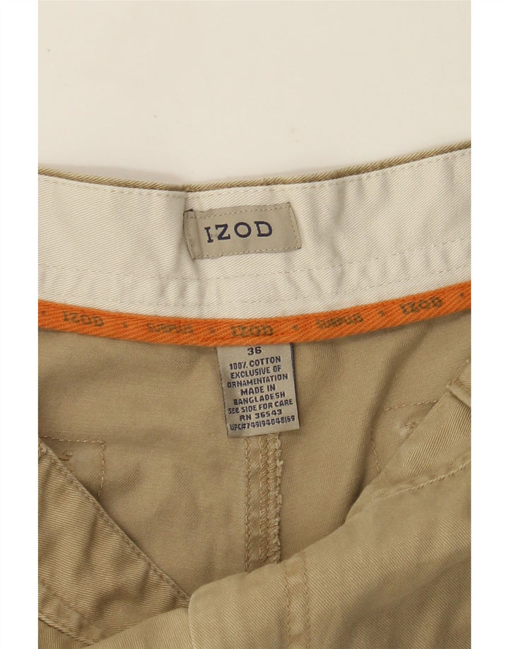 IZOD Mens Cargo Shorts W36 Large Beige Cotton