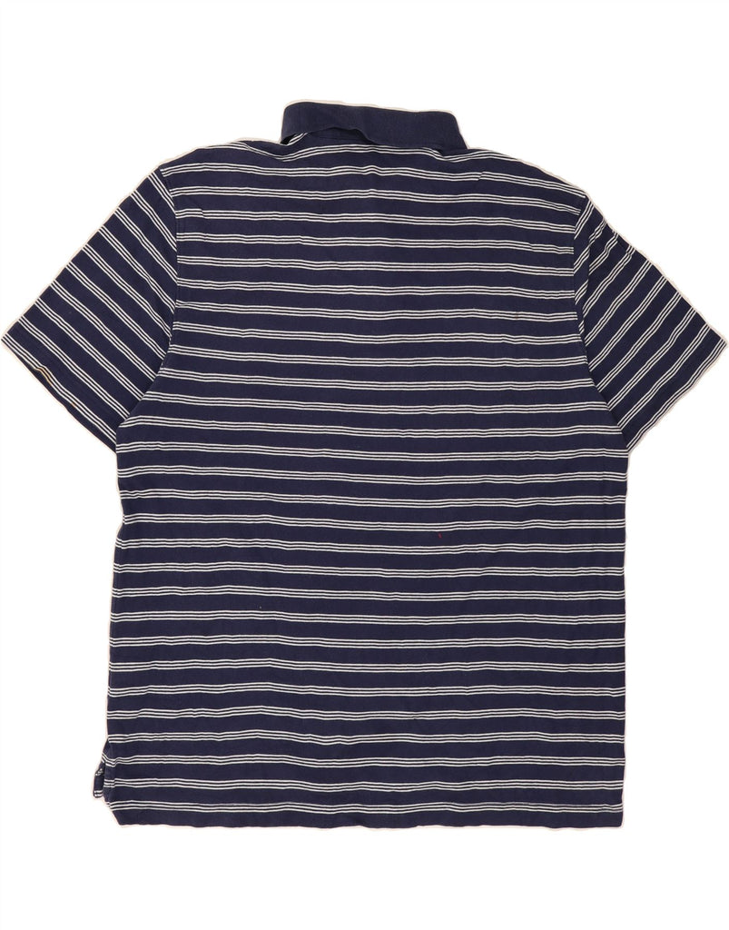 IZOD Mens Polo Shirt XL Navy Blue Striped Cotton Vintage Izod and Second-Hand Izod from Messina Hembry 