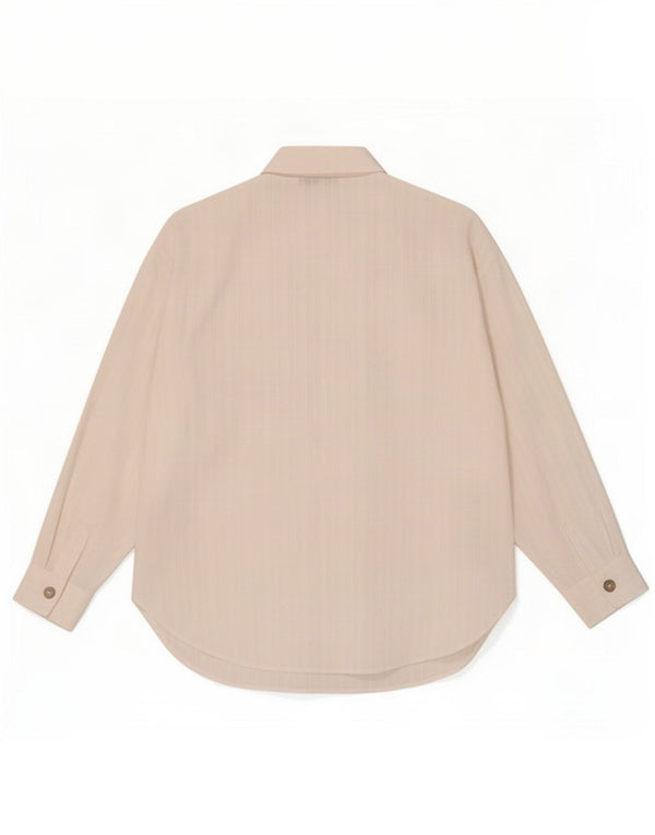 Zara Womens Oversized Shirt UK 10 Small White Pinstripe Cotton