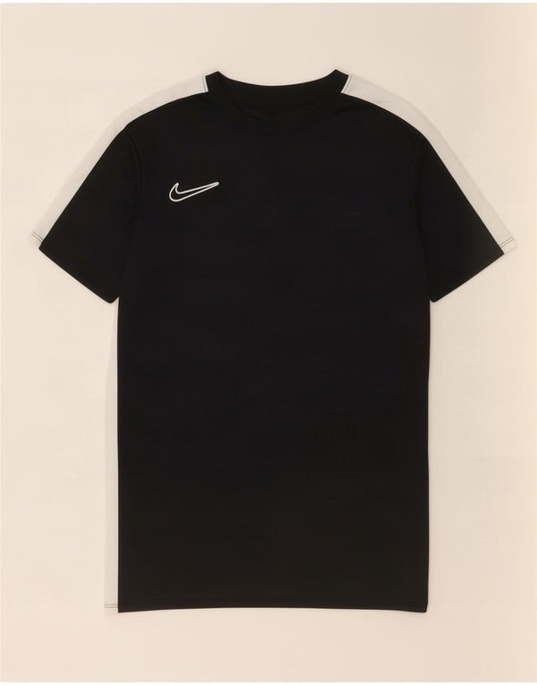 Nike Boys Dri Fit T-Shirt Top 13-14 Years XL Black Colourblock Polyester