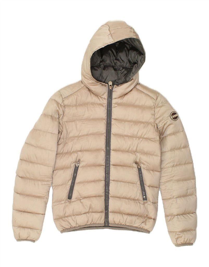 COLMAR Womens Hooded Padded Jacket IT 40 Small Beige | Vintage Colmar | Thrift | Second-Hand Colmar | Used Clothing | Messina Hembry 