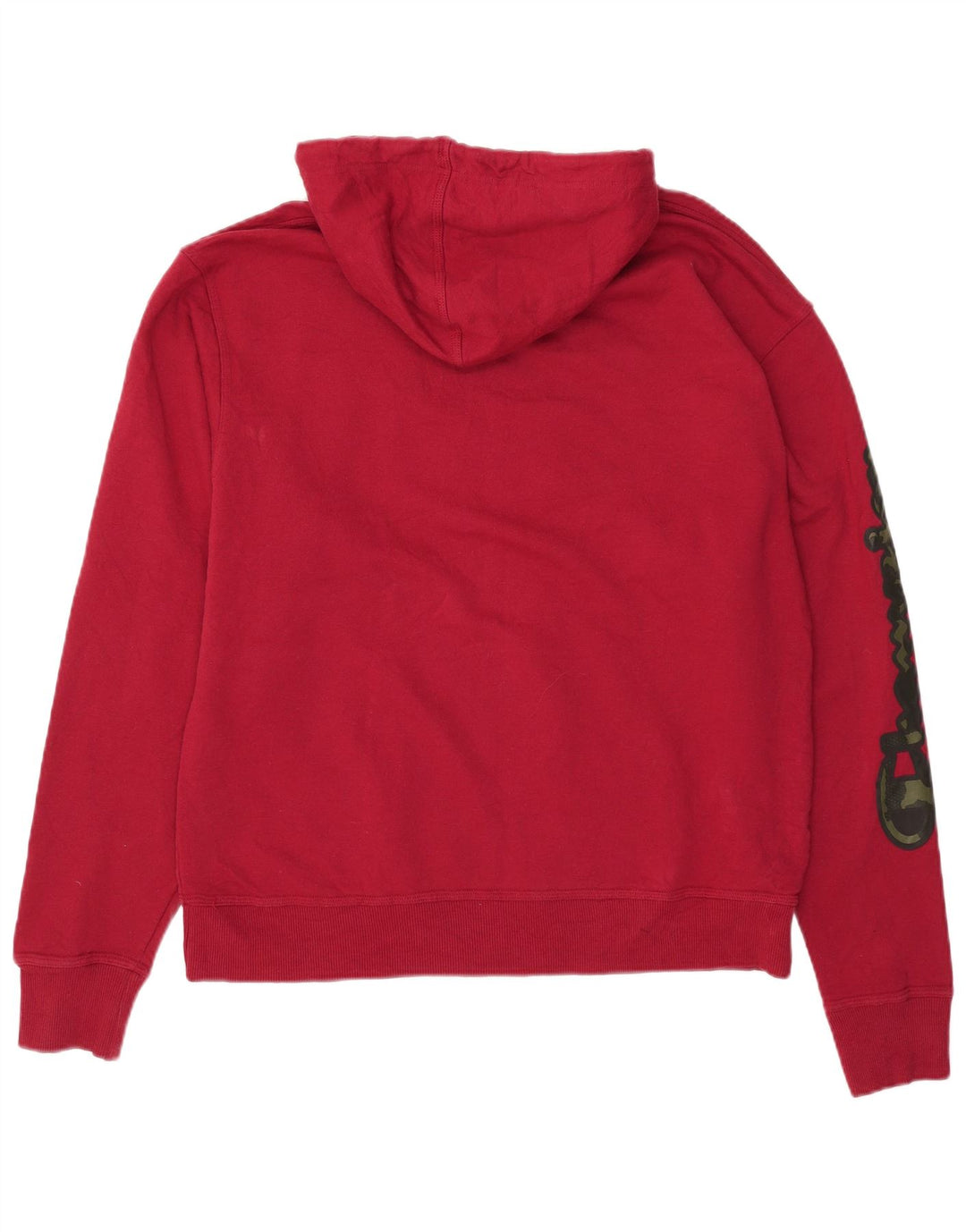 CHAMPION Mens Graphic Hoodie Jumper Large Red Cotton