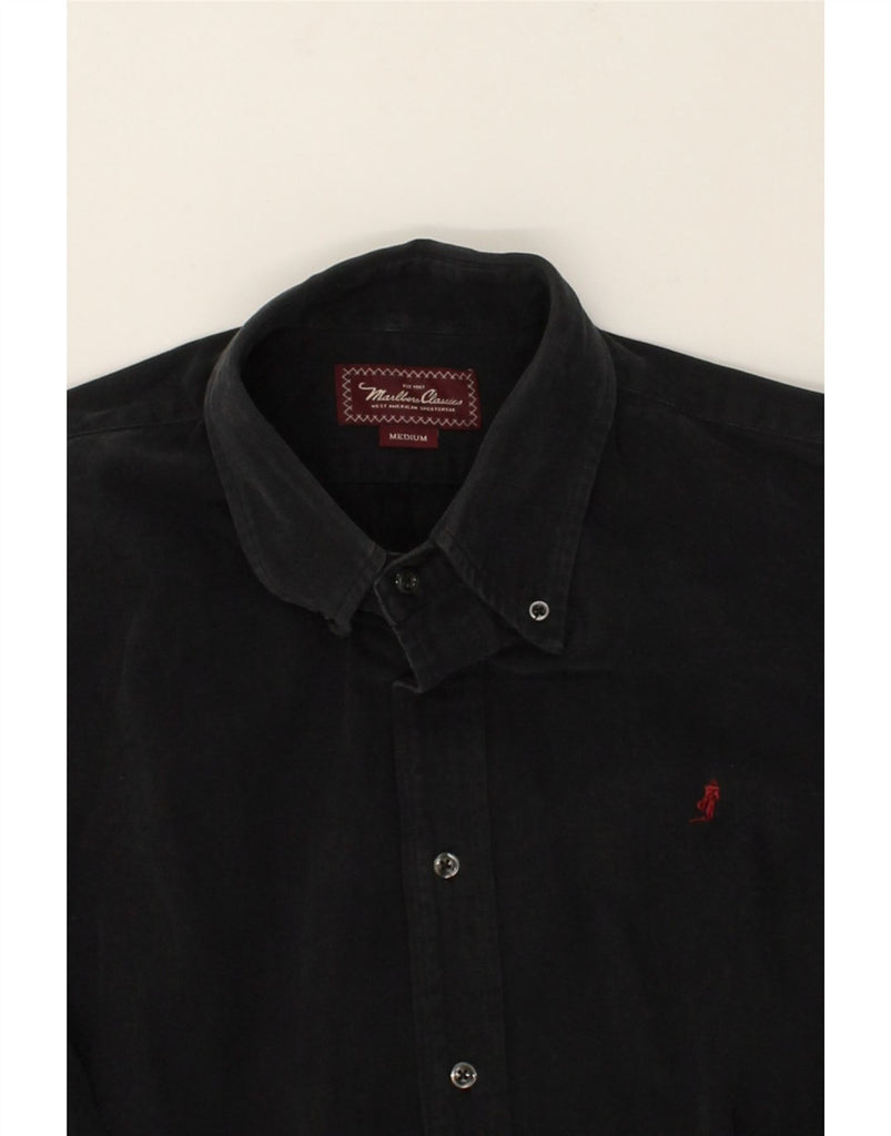 MARLBORO CLASSICS Mens Shirt Medium Black Cotton | Vintage Marlboro Classics | Thrift | Second-Hand Marlboro Classics | Used Clothing | Messina Hembry 