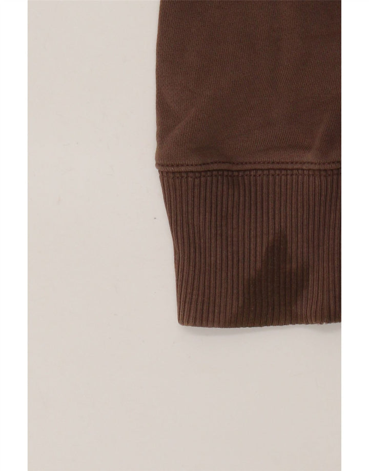 Diesel Womens Graphic Zip Hoodie Sweater Large Brown Cotton