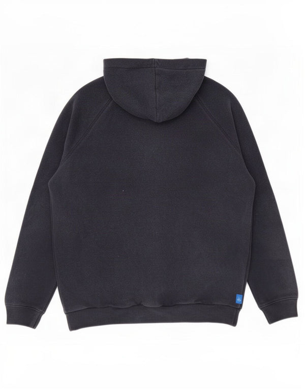 Adidas Mens Graphic Hoodie Jumper Medium Navy Blue Cotton