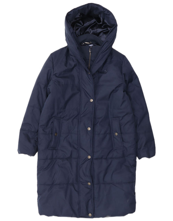 Crew Clothing Womens Hooded Oversized Padded Coat UK 8 Small Navy Blue