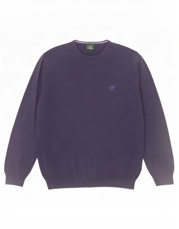 Henry Cottons Mens Crew Neck Jumper Sweater XL Navy Blue Cotton