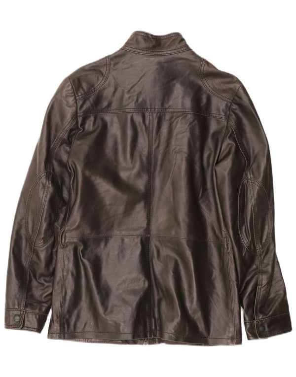 Suprema Womens Leather Jacket IT 42 Medium Black Leather