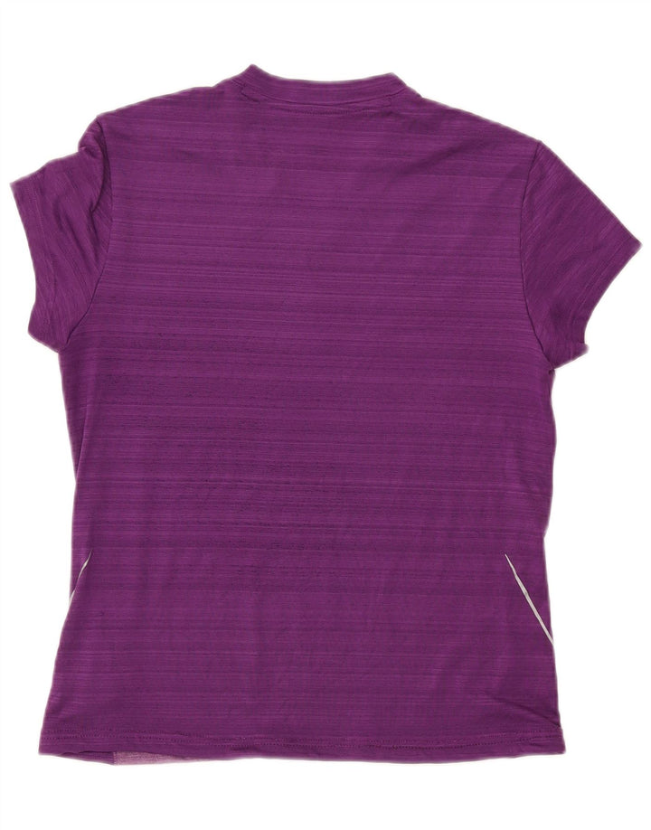 ADIDAS Womens Climalite T-Shirt Top UK 14 Large Purple Colourblock