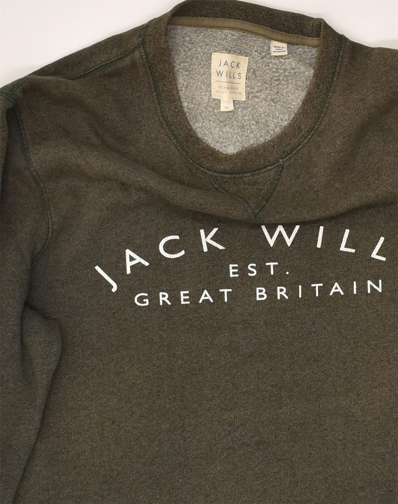 JACK WILLS Mens Graphic Sweatshirt Jumper Medium Grey Cotton | Vintage Jack Wills | Thrift | Second-Hand Jack Wills | Used Clothing | Messina Hembry 