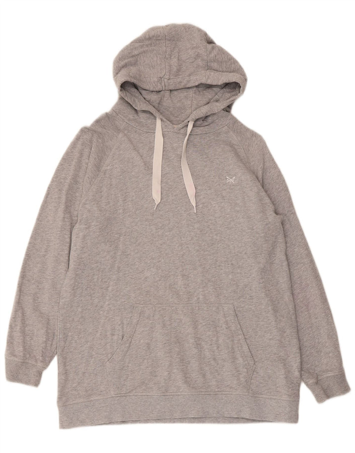 Crew Clothing Mens Hoodie Jumper Medium Grey Flecked Cotton