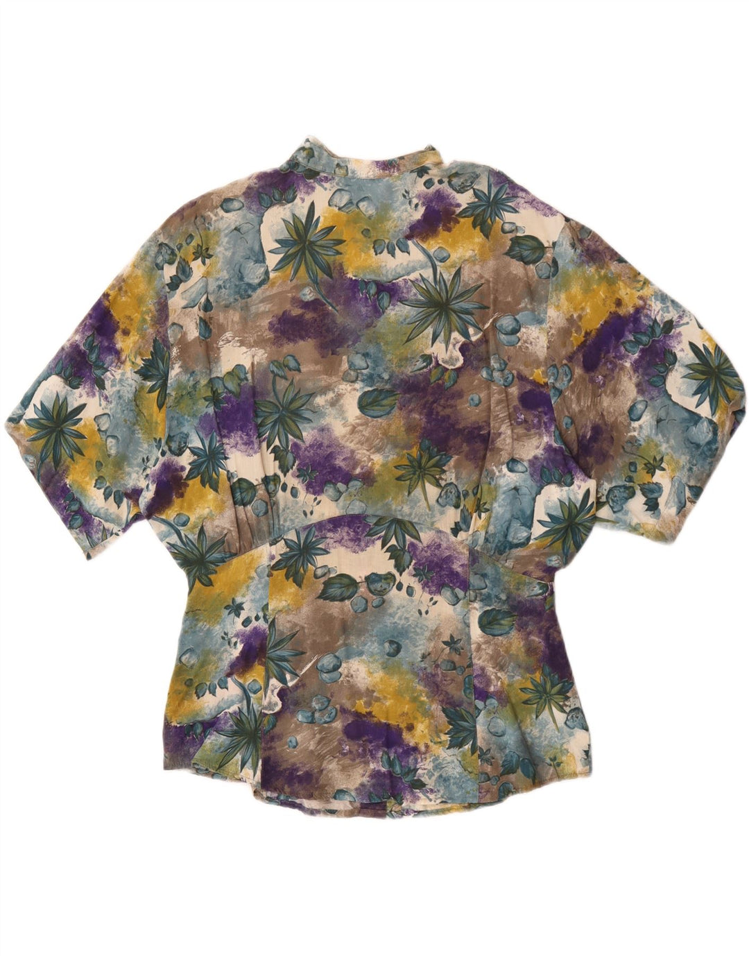Vintage Womens Short Sleeve Shirt Blouse EU 40 Medium Multicoloured Floral