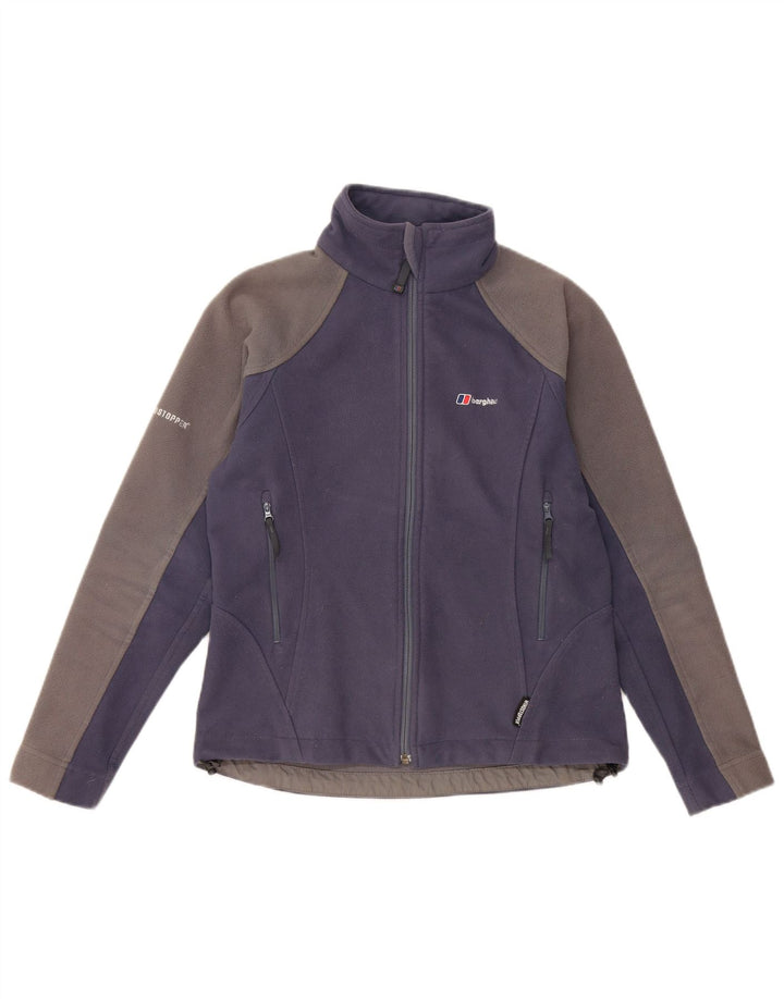 BERGHAUS Womens Fleece Jacket UK 10 Small Navy Blue Colourblock Polyester