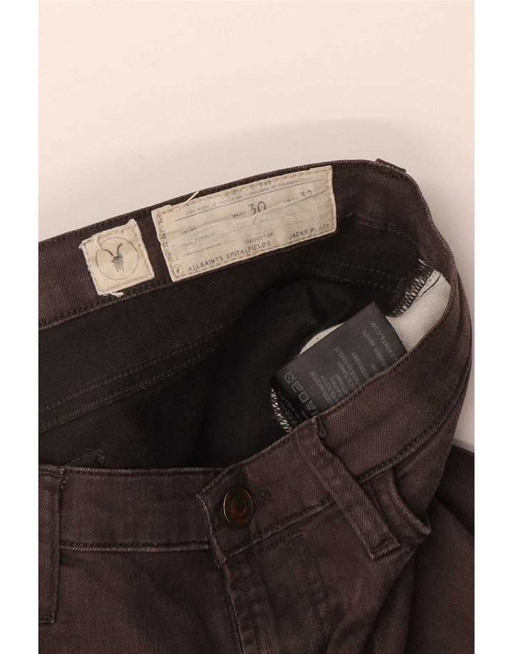 All Saints Womens Slim Jeans W30 L32 Brown Cotton