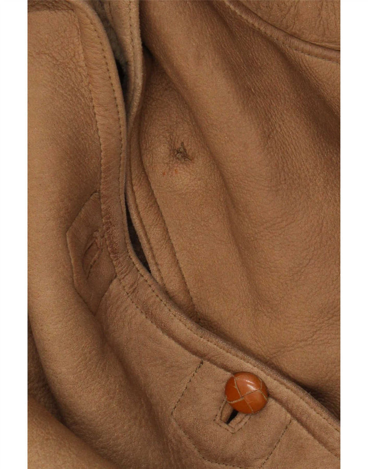 Vintage Womens Batwing Shearling Jacket IT 44 Medium Brown